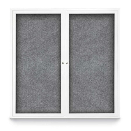 United Visual Products Sliding Door Indoor Enclosed Corkboard, 9 UV9029ACSH-GOLD-BLSPRU